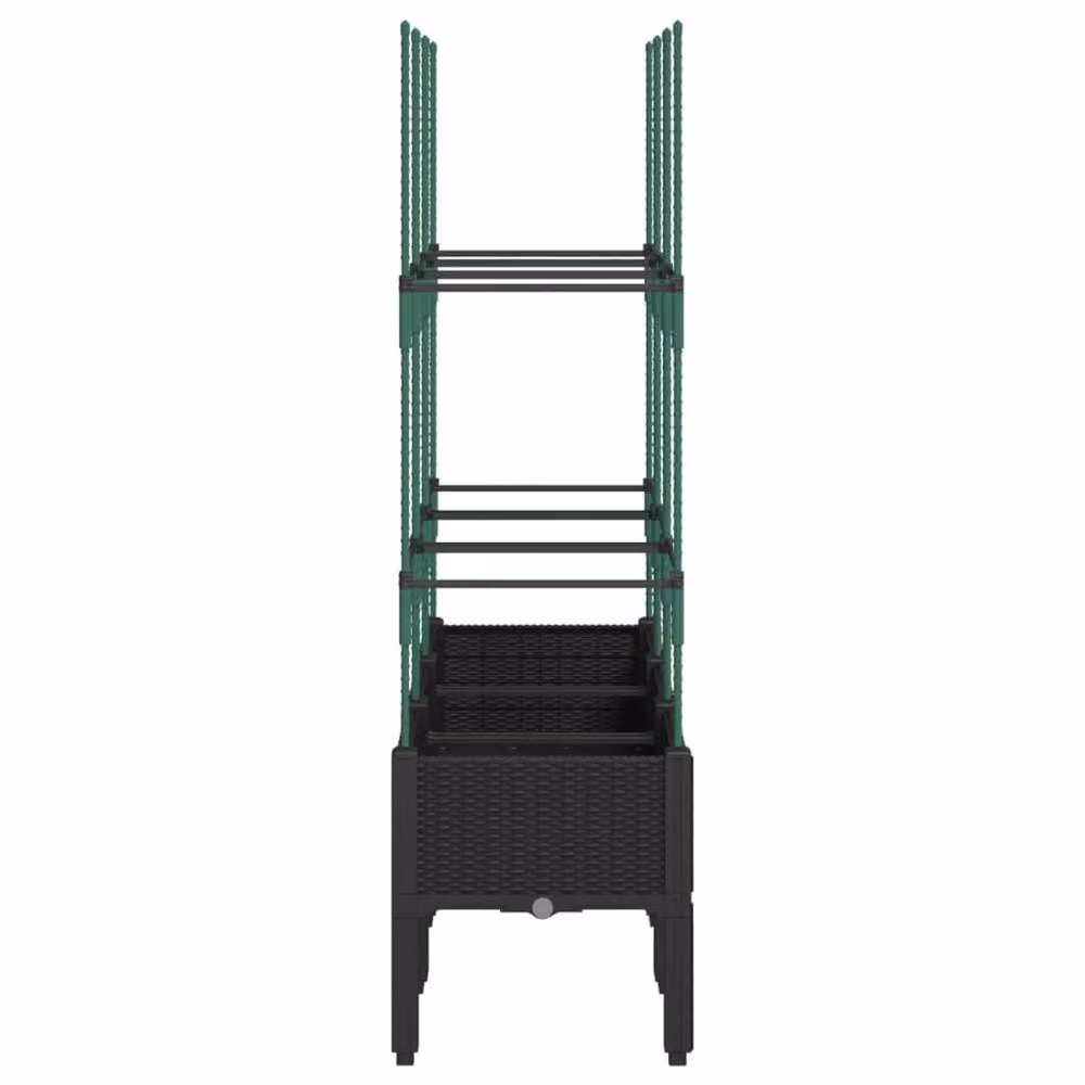Berkfield Home Garden Planter with Trellis in Black, W/D/H: 120 x 40 x 142.5 cm – 3