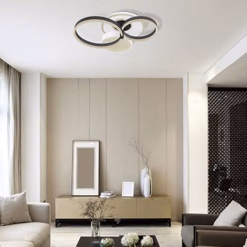 Globo Lighting Netlighting Smart LED Ceiling Light with Remote Control and App Control, Black or White, W/D/H: 69 x 59 x 16 cm – 4