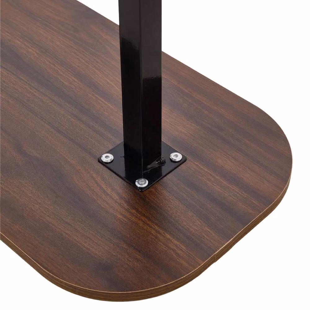 FORGEVIO Adjustable Height C Shaped Sofa Side End Table in Brown Wood – 3