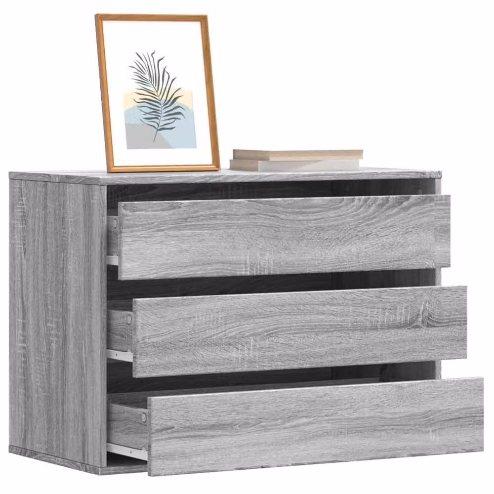 Berkfield Home Corner Chest of Drawers in Grey Sonoma, W: 80 cm, D: 41 cm, H: 58 cm – 2