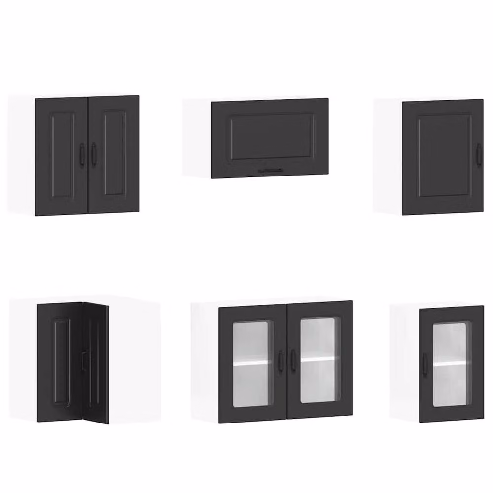 Berkfield Home Kalmar 11 Piece Modern Black Kitchen Cabinet Set in Engineered Wood – 4