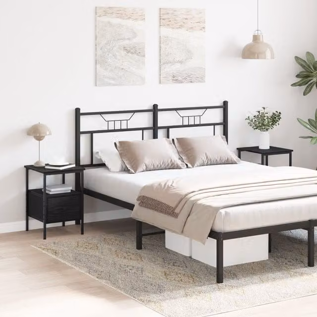 Berkfield Home Set of 2 Black Oak Bedside Cabinets, W/D/H: 34 x 36 x 50 cm