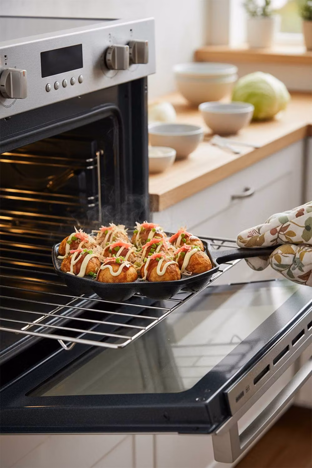 Garden Sanctuary 12-Hole Uncoated Cast Iron Takoyaki Frying Pan in Black – 3