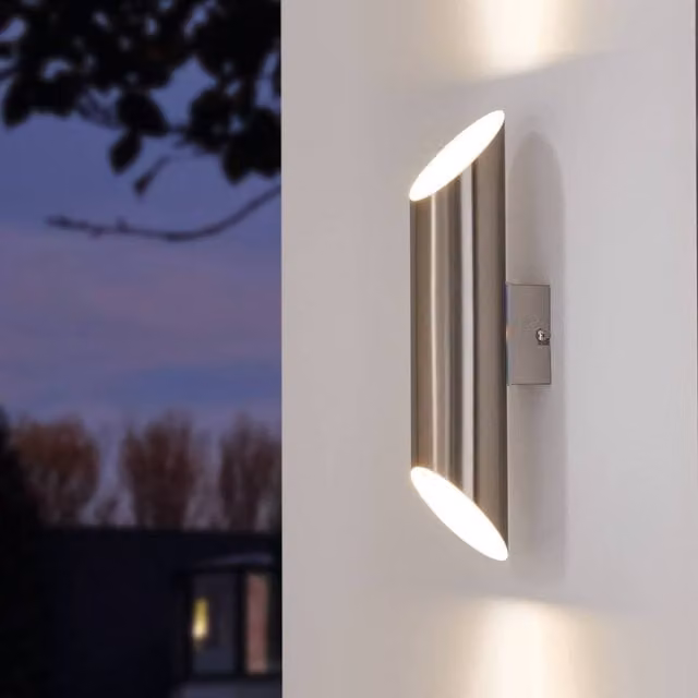 Eglo Agolada LED Outdoor Wall Light in Grey Stainless Steel