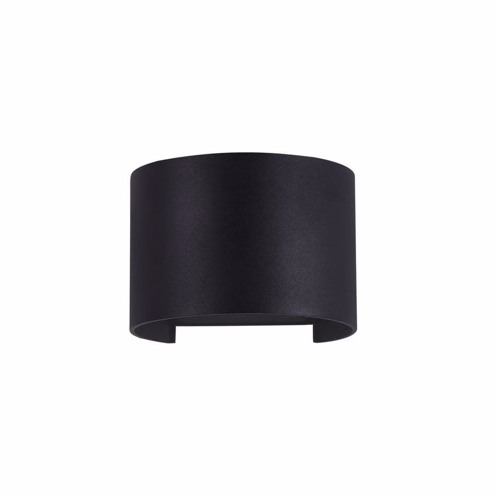 Netlighting Fulton Adjustable Integrated LED Wall Lamp in Black, IP54 Rated Metal Cylinder with Warm White Light – 3