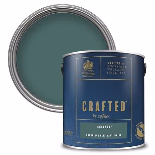 Crown Crafted Collage Matt Emulsion Dark Green Blue Water Based Paint 2.5L