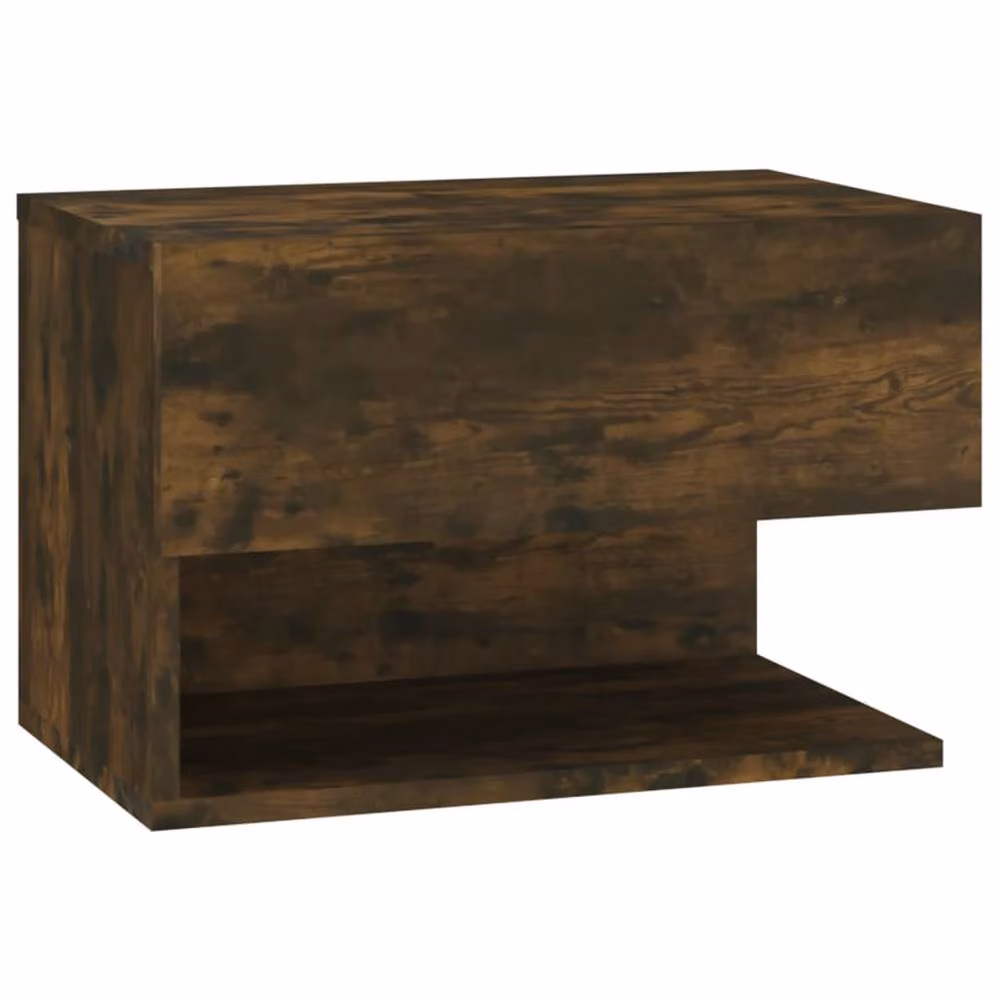 Berkfield Home Set of 2 Wall-mounted Bedside Cabinets in Smoked Oak Brown – 5