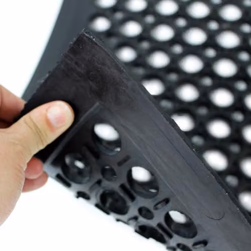 Actiasmat Heavy Duty Industrial Rubber Floor Mat with Drainage Holes, Black, W: 150 cm, D: 150 cm, H: 8 cm – 6