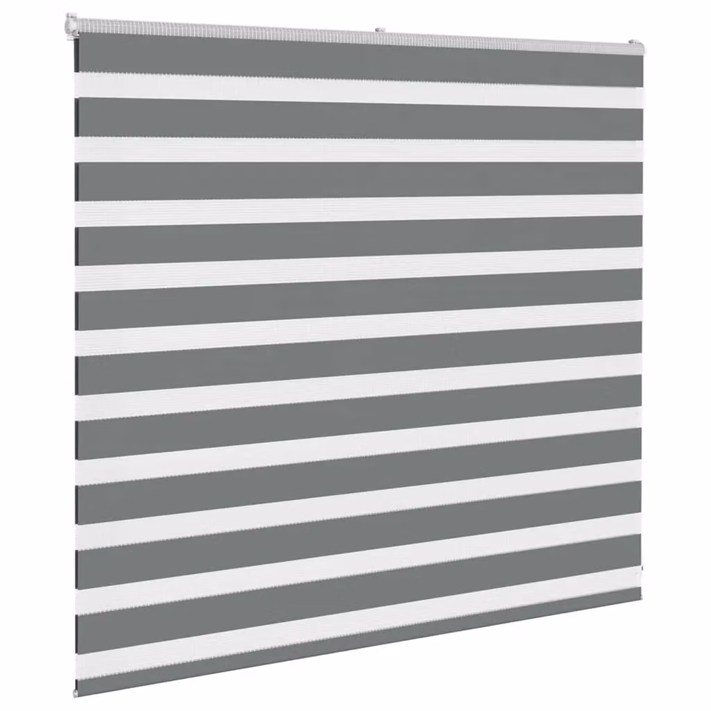 Berkfield Home Zebra Day and Night Blind in Dark Grey Polyester, W: 100 cm, H: 165 cm – 3