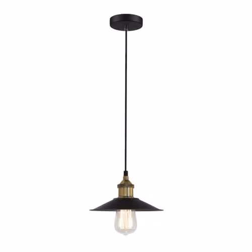 Netlighting Industrial and Retro Black Metal Hanging Pendant Light with E27 Shade