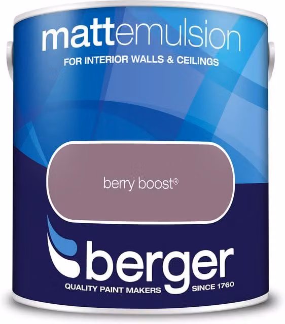Berger Berry Boost Matt Emulsion Dispersion in Pink and Purple