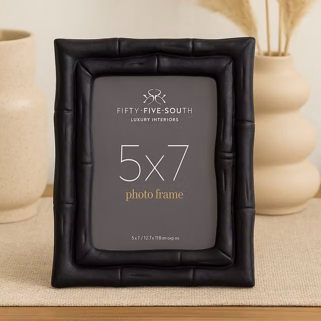 Orsina Hiba Single Rectangular Bamboo Effect Photo Frame, Black, 12.7 x 17.78 cm – 2