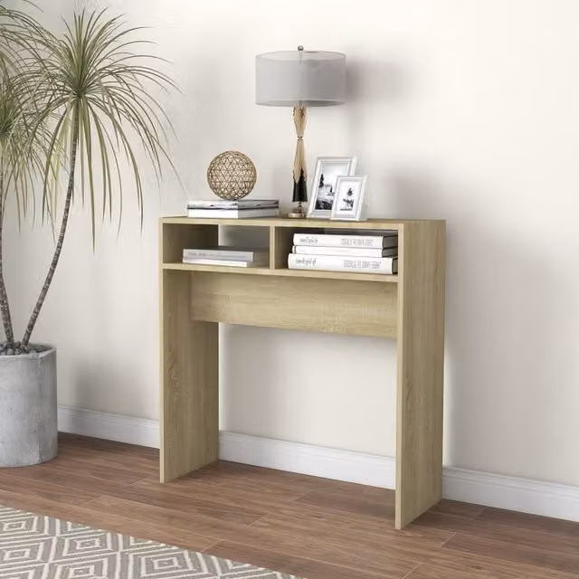 Berkfield Home Sonoma Oak Console Table in Brown, W/D/H: 78 x 30 x 80 cm