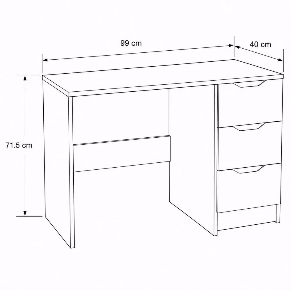 Havendro Modern 3 Drawer Vanity Dressing Table and Study Desk in Sage Green – 2