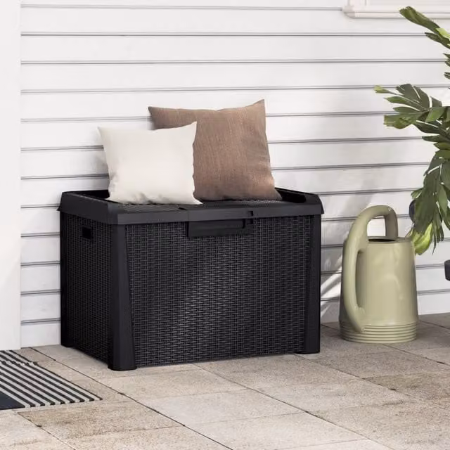 Berkfield Home Garden Storage Box in Anthracite and Black, 125 L – 1