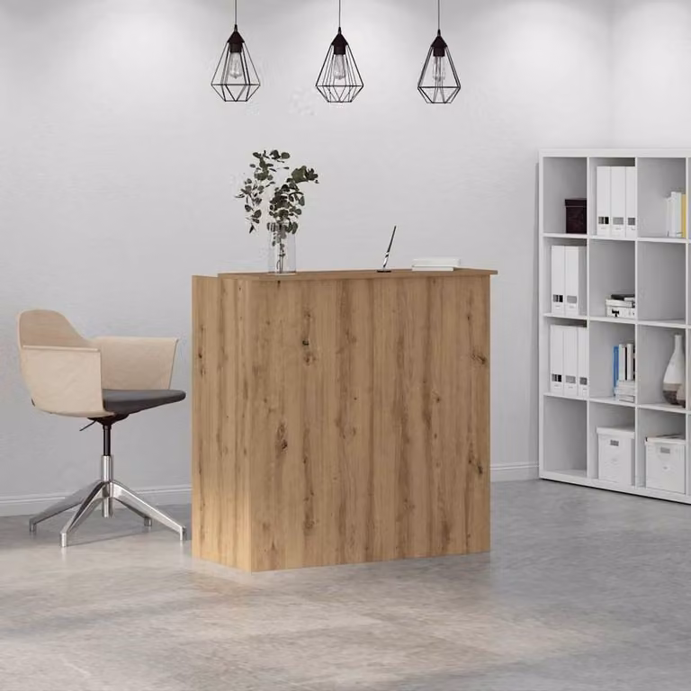 Berkfield Home Artisan Oak Reception Desk in Brown, W/D/H: 100 x 50 x 103.5 cm