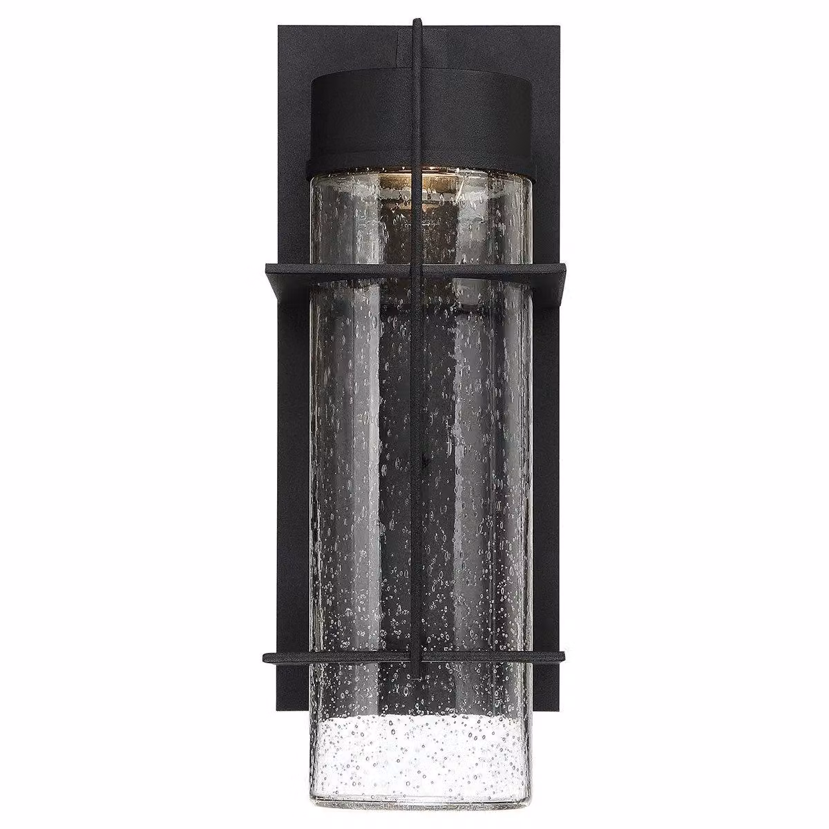 Quoizel Eames Modern LED Outdoor Wall Lamp in Black with Transparent Glass, IP44 Rated, Warm White 3000K – 5