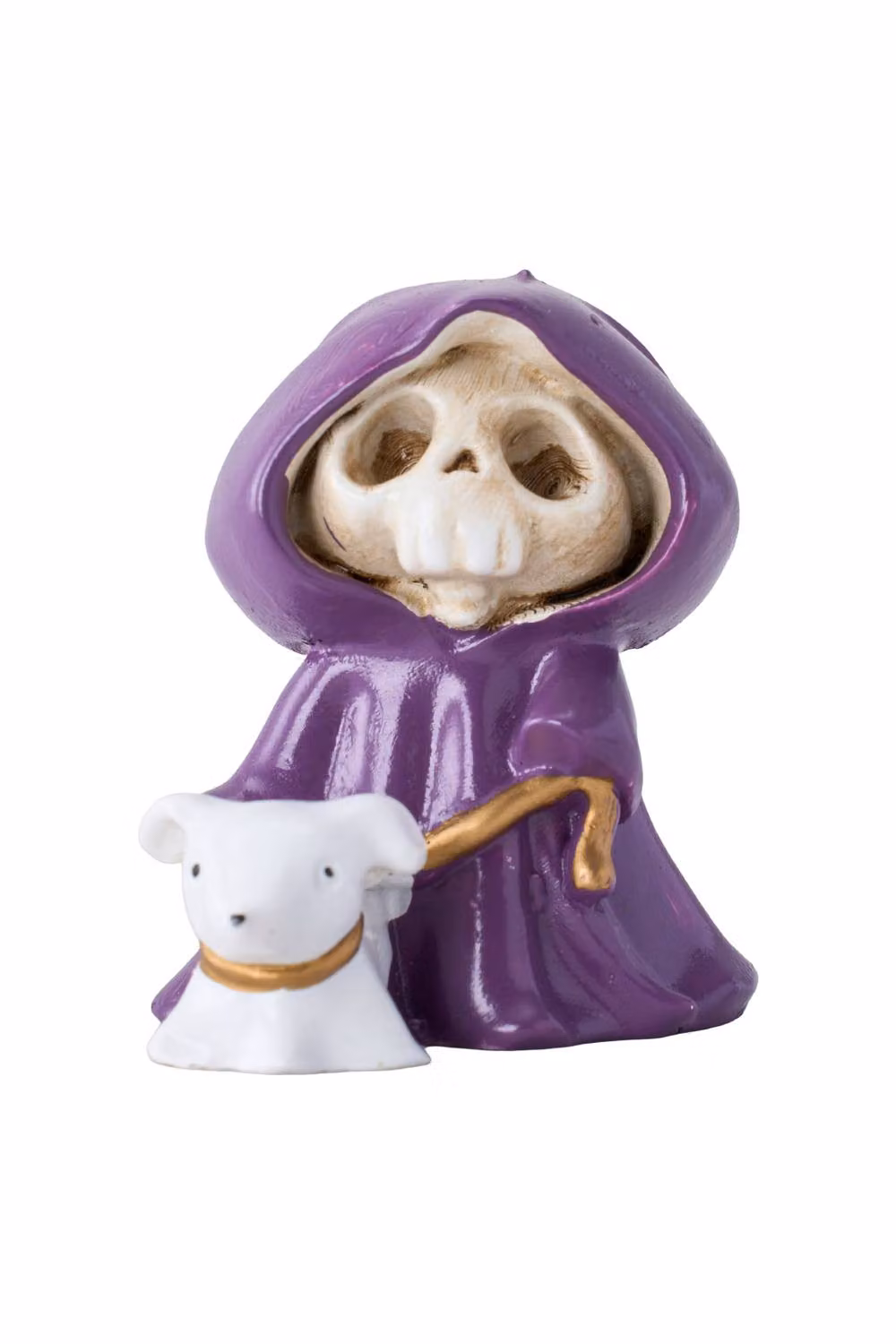 ExtraStar Halloween Grim Reaper Walking Dog Skull Tabletop Figurine in Purple, Gold and White – 2
