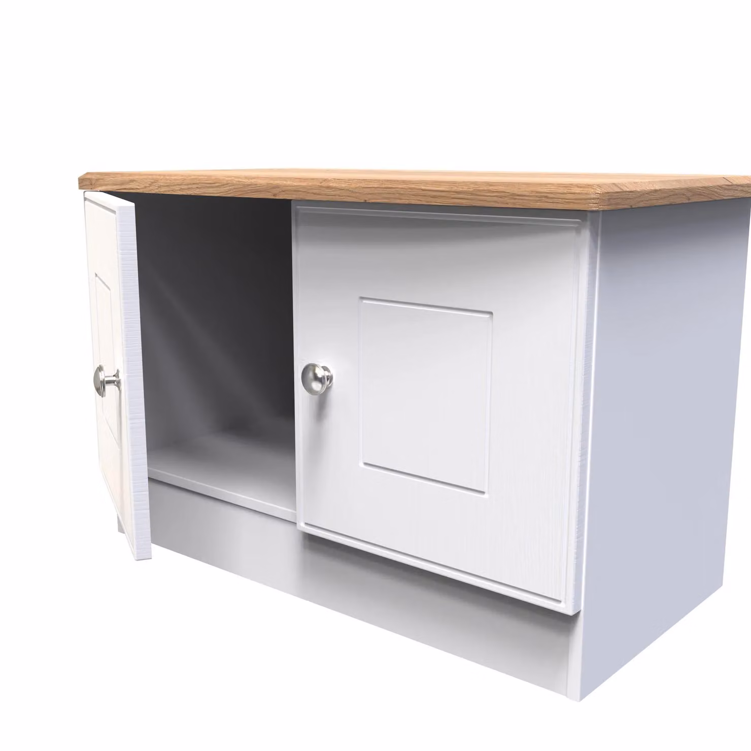 Ready Assembled 2 U Albert Compact 2 Door White TV and Media Unit – 2
