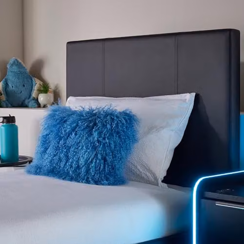 X-Rocker AVA Black Synthetic Leather Double TV Bed with Rotating 55 inch TV Mount, Storage, Cable Management and RGB LED Underbed Lighting, W/D/H: 140 x 200 x 108 cm – 6