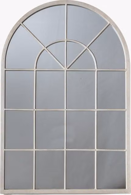 Perch & Parrow Troy Arch Wall Mirror in Beige and White