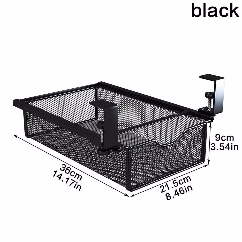 Kelvenix Large Durable Metal Storage Box in Black, W/D/H: 36.0 x 21.5 x 9.0 cm – 2