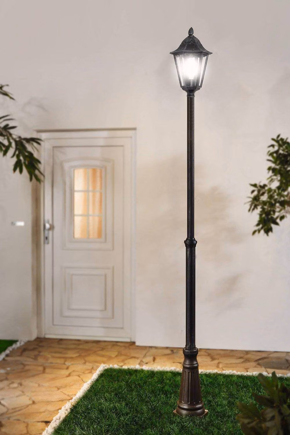 Eglo Navedo Black Glass Outdoor Floor Lantern for Garden and Paths – 2