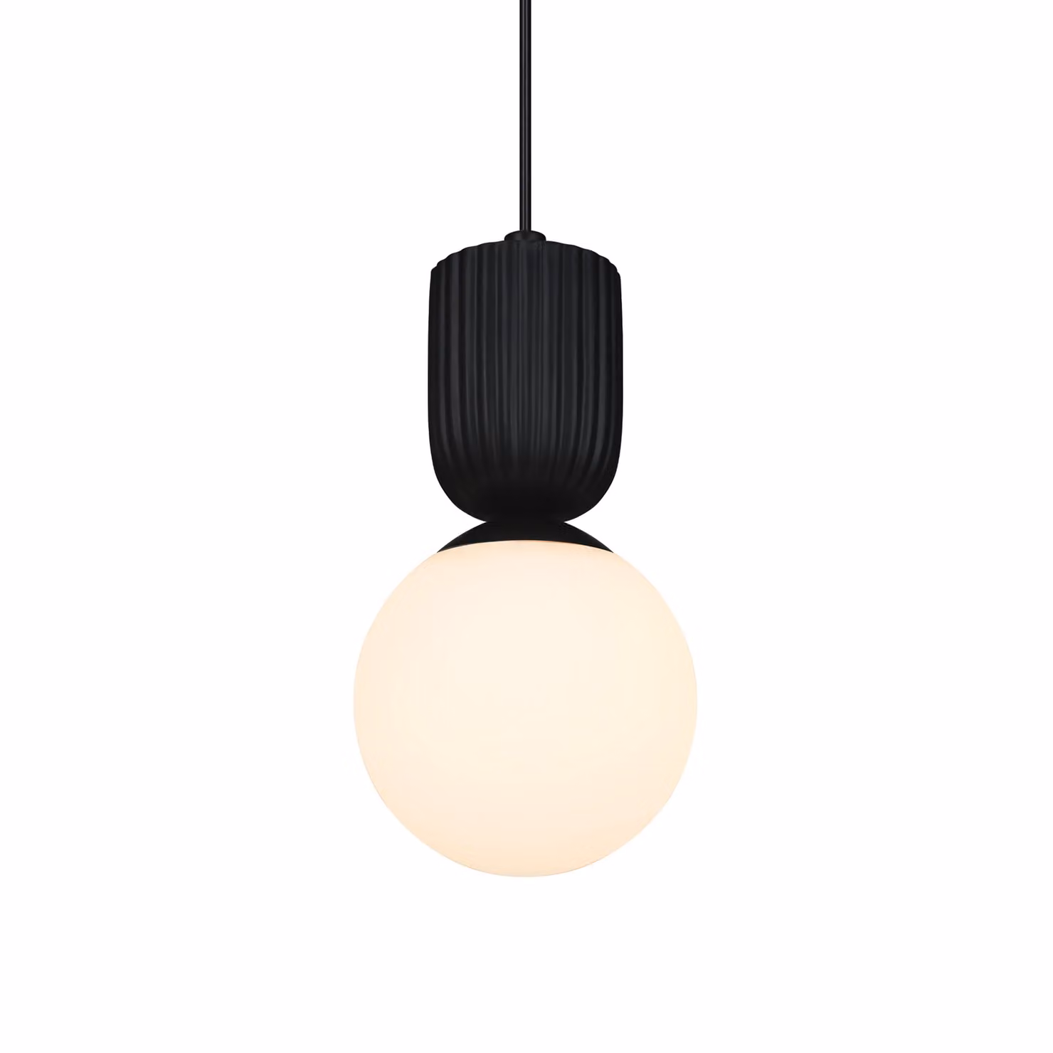 Nordlux Sadie Black Ceramic Dome Pendant Light with E14 Fitting, Diameter: 15 cm – 2