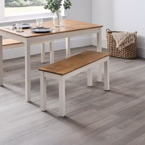 Julian Bowen Coxmoor Dining Bench in Ivory and Oak – 1