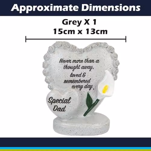 VFM e-Store Memorial Flower Pot Ornament, Grey, W: 15 cm, D: 13 cm, H: 8 cm – 2