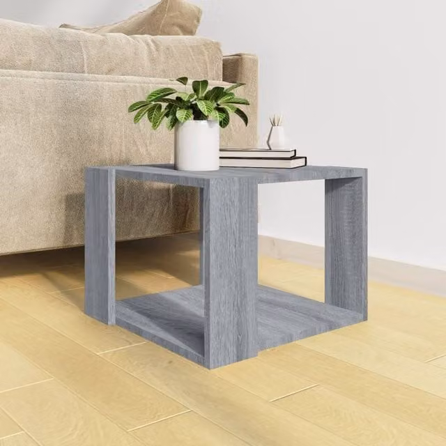 Berkfield Home Decorative Coffee Table in Grey Sonoma, W/D/H: 40 x 40 x 30 cm – 1