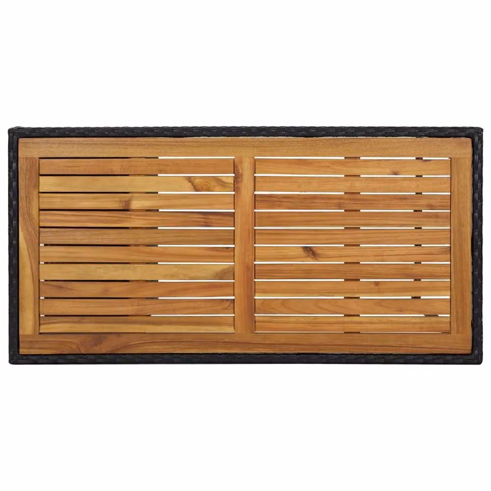 Berkfield Home Durable Black Poly Rattan Bar Table with Storage Rack, W/D/H: 120 x 60 x 110 cm – 5