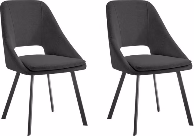Home Detail Billie Dining Chair Set of 2, Grey Velvet