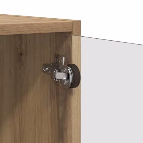 vidaXL Wall Cabinet in Artisan Oak with Glass Doors, W/D/H: 68 x 37 x 35 cm – 2