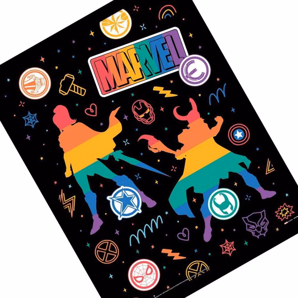 Marvel Pride Characters Framed Multicolour Paper Poster in Black – 2
