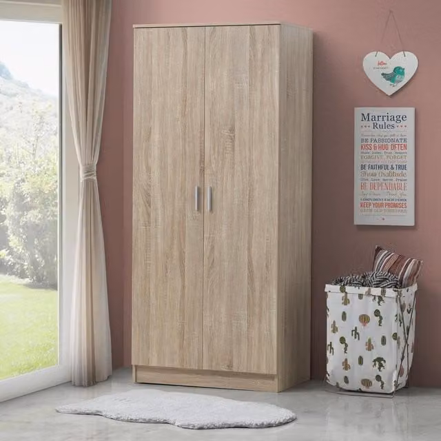Timber Art Design Rio Costa 2 Door Double Wardrobe in Sonoma Oak – 1