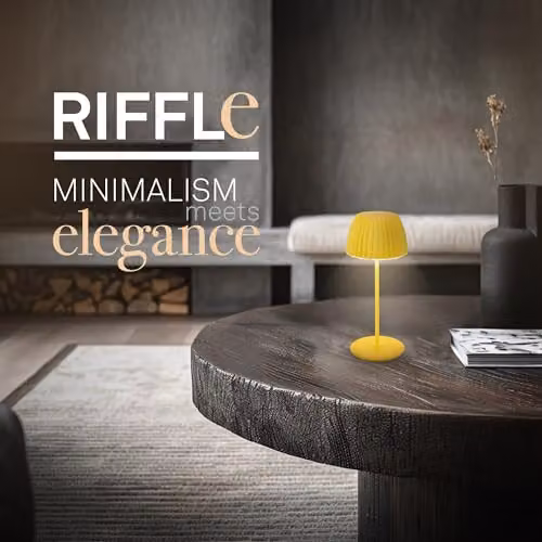 Briloner Riffle Mini Rechargeable LED Table Lamp, Yellow, W/D/H: 8.5 x 8.5 x 20 cm – 7
