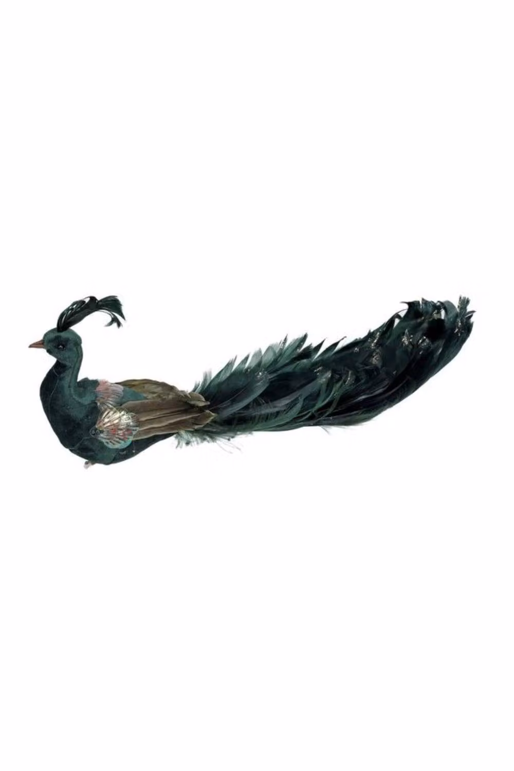 KDMD Green Velvet Peacock Christmas Ornament, 26 cm – 2