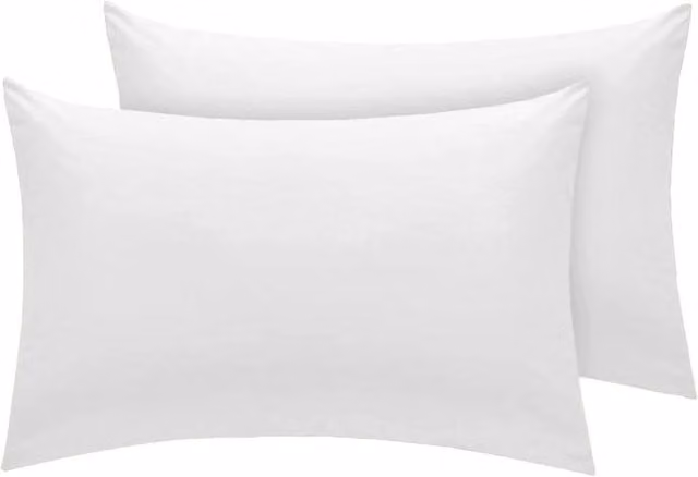Homes-Linen 400TC Egyptian Cotton Housewife Pillowcases, Pack of 2, White, Standard Size