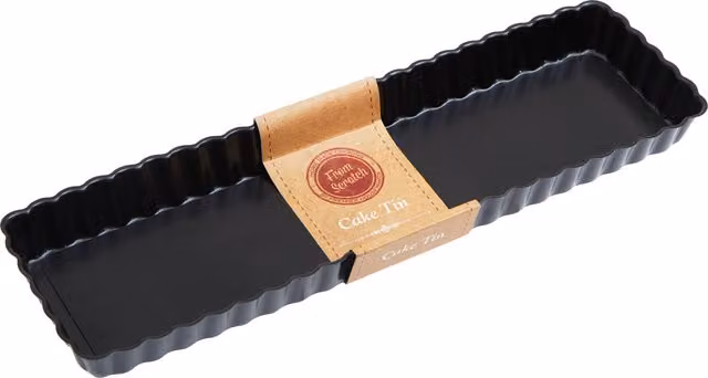 Orsina Non-Stick Rectangular Fluted Tart Tin, Black, W/D/H: 36.0 x 11.0 x 3.0 cm – 2