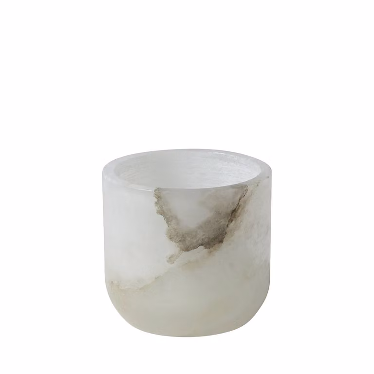Dome Deco MILOS White Stone Tealight Holder