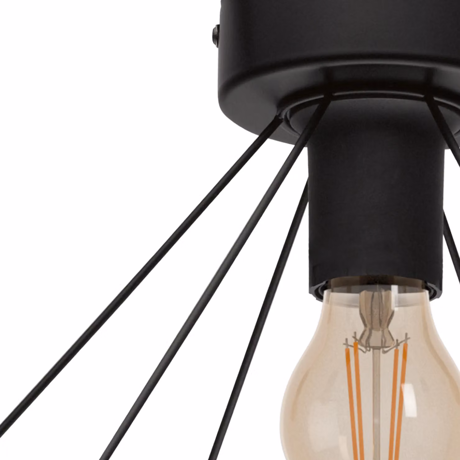 Eglo Tarbes Metal Geometric Ceiling Light in Black – 3
