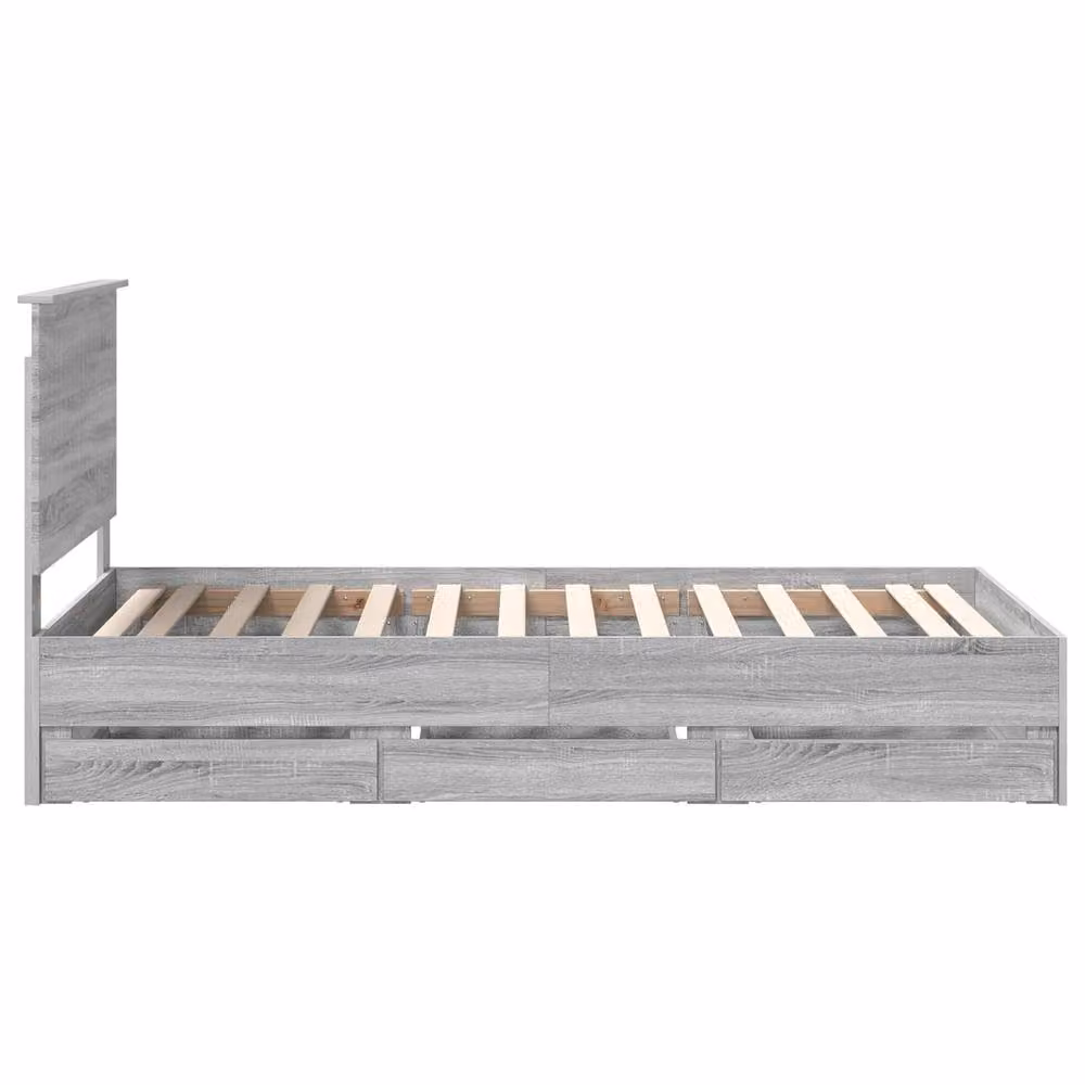 Berkfield Home Modern Bed Frame with Drawers in Grey Sonoma, Engineered Wood, W: 100 cm, L: 200 cm – 2