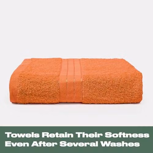 Brentfords 4 Piece 100% Cotton Hand Towel Set in Orange – 3