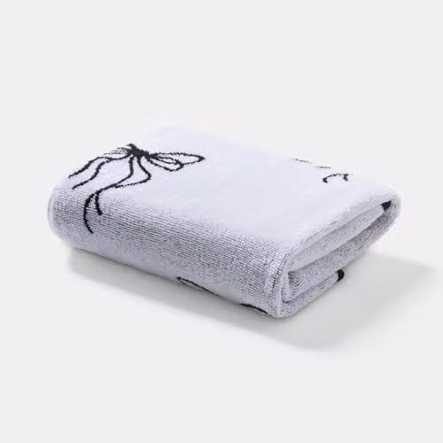 OHS White Bow Print Cotton Bath Towel, W/D/H: 70 x 115 cm – 3