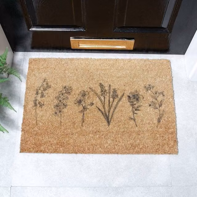 Artsy Mats Wild Flowers Floral Doormat in Brown, W/D: 60 x 40 cm – 1
