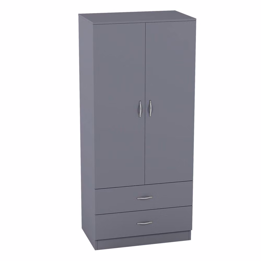 HD Designs Riano Modern 2 Door 2 Drawer Wardrobe in Grey – 2