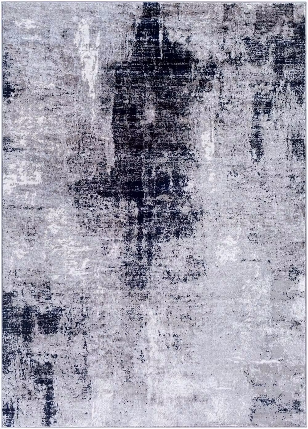 Livabliss Wanderlust Abstract Modern Marble Rug in Blue, Grey and Black, W/D: 120 x 170 cm – 2