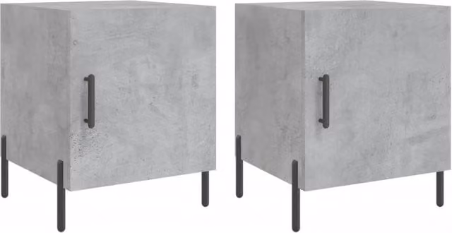 Berkfield Home Set of 2 Modern Bedside Cabinets in Concrete Grey, W/D/H: 40 x 40 x 50 cm – 1