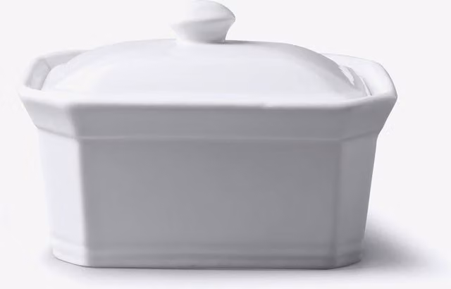 WM Bartleet & Sons Porcelain Terrine Butter Dish with Lid, White, W/D/H: 15 x 12 x 9.5 cm – 1